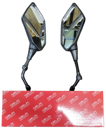 Çelik 8mm (M8) Motosiklet Aynası Takımı - Honda, Scooter, Mondial Uyumlu Siyah Evrensel Model